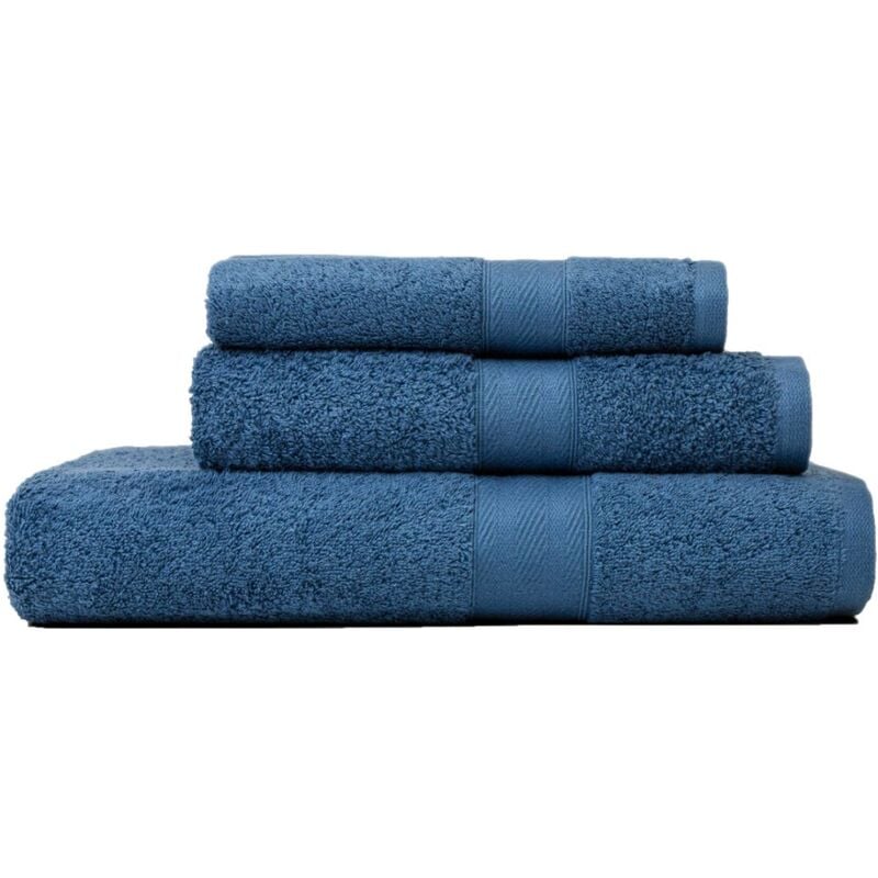 foto del prodotto set asciugamani di diverse misure bagno in spugna color mare teddy
