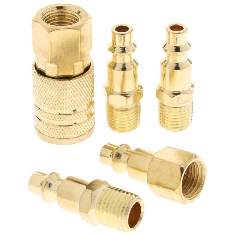 foto del prodotto set attacco rapido aria compressa per tubo dell aria 5pz 1 4 maschio femmina