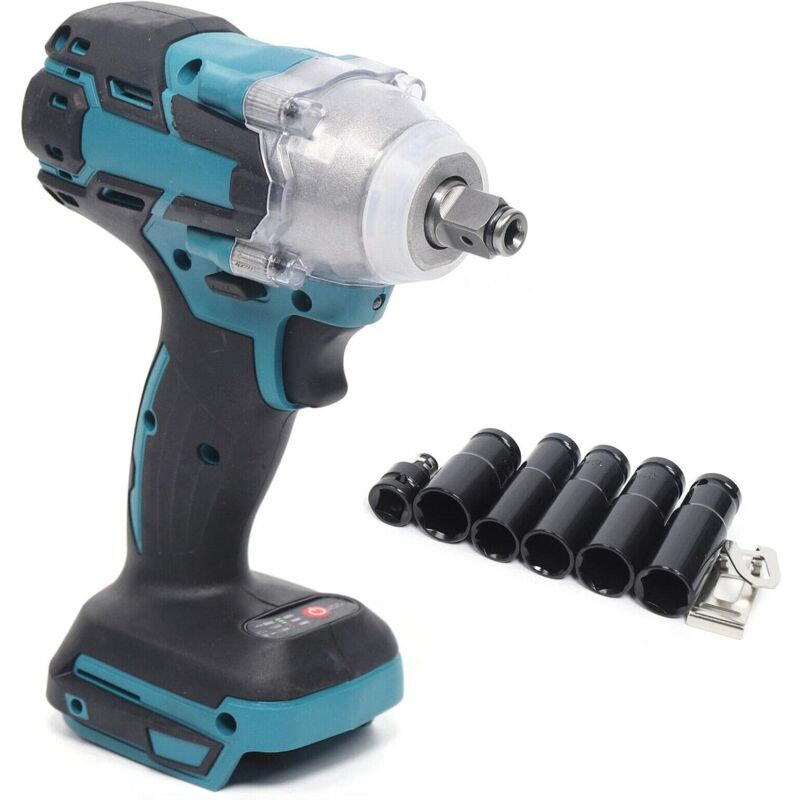 foto del prodotto set avvitatore a percussione a batteria, 1 2 , 520 nm, avvitatore a cricchetto, compatibile con makita 18 v, per scaffali, manutenzione, lavorazione