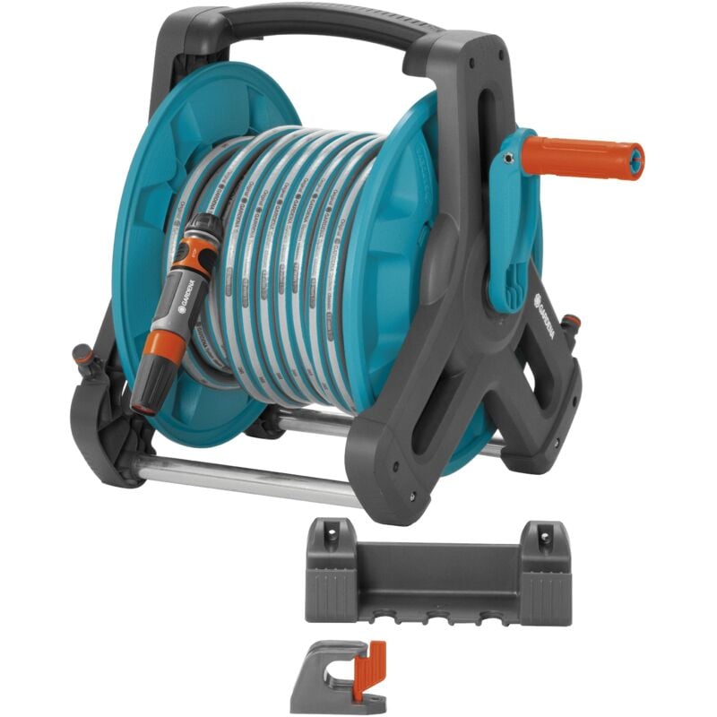 foto del prodotto set avvolgitubo 50 con supporto a muro gardena 8009 20 incluso tubo 20m