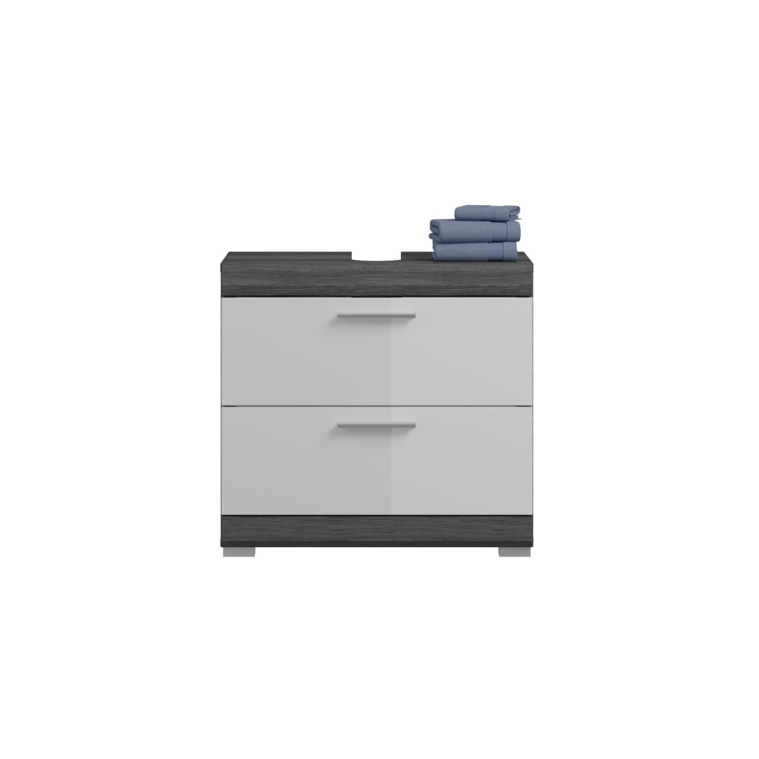 foto del prodotto set bagno scott mobile sotto lavabo, specchio e 2 mezze colonne