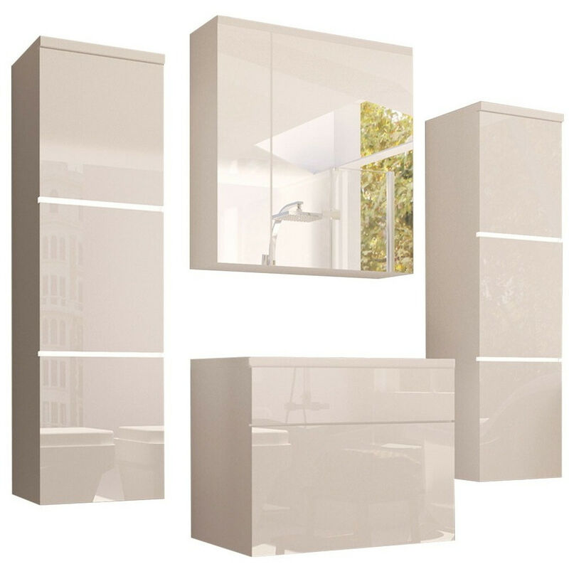 foto del prodotto set bagno tucson 105, bianco bianco lucido