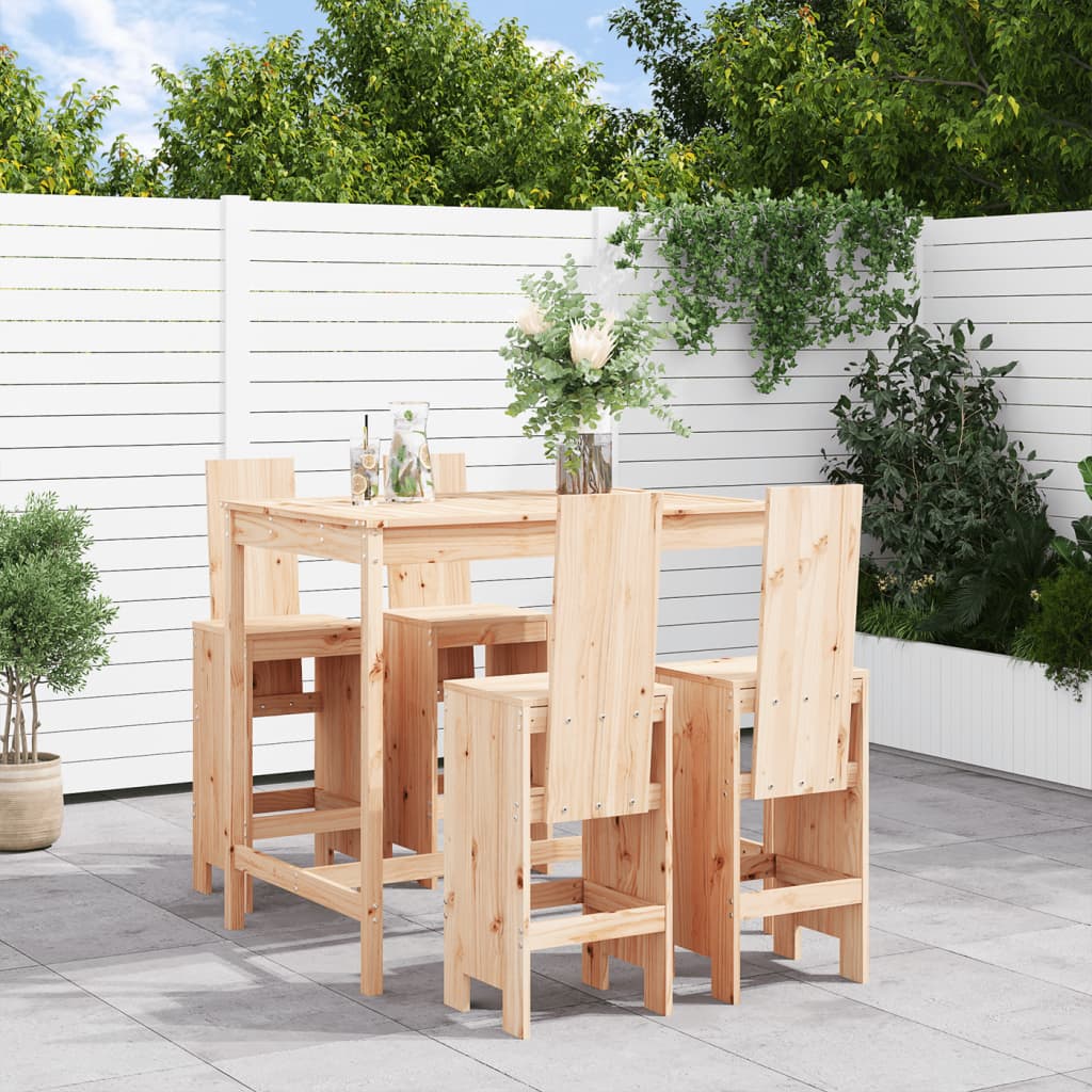foto del prodotto set bar da giardino 5 pz in legno massello di pinocod mxl 131565