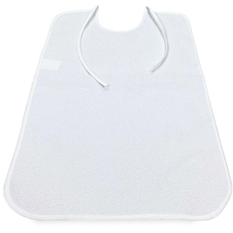 foto del prodotto set bavaglione bianco da adulto impermeabile remo bavaglio con lacci antimacchia 3 pezzi