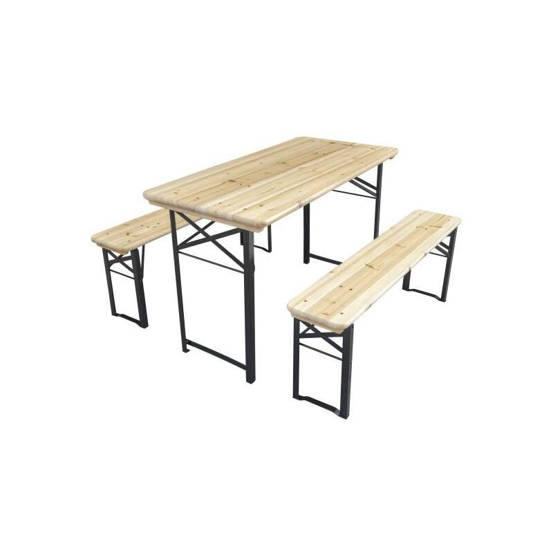 foto del prodotto set birreria in legno richiudibile naturale 120x60 cm