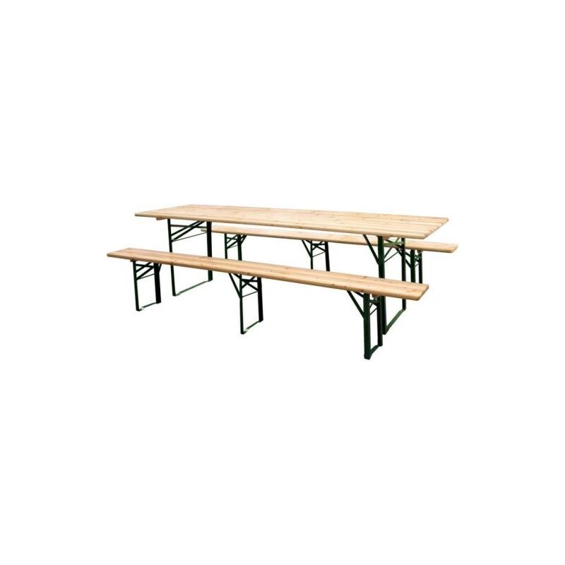 foto del prodotto set birreria plus tata linda tavolo 220x80xh76 cm con 2 panche a 3 gambe 39610 