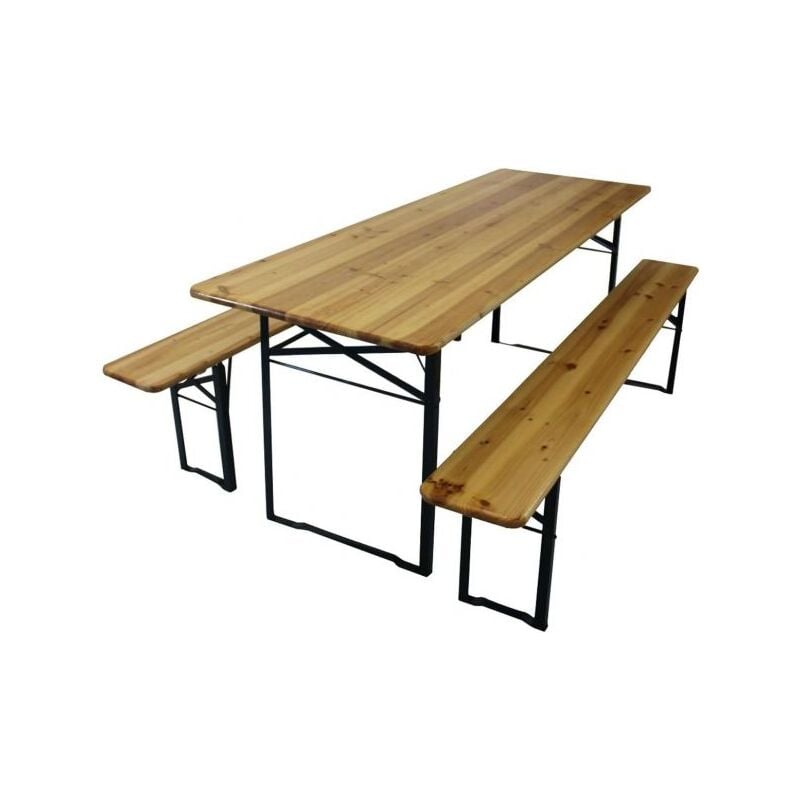 foto del prodotto set birreria tavolo e panche richiudibili rinforzato tre gambe cm. 220x70x76h