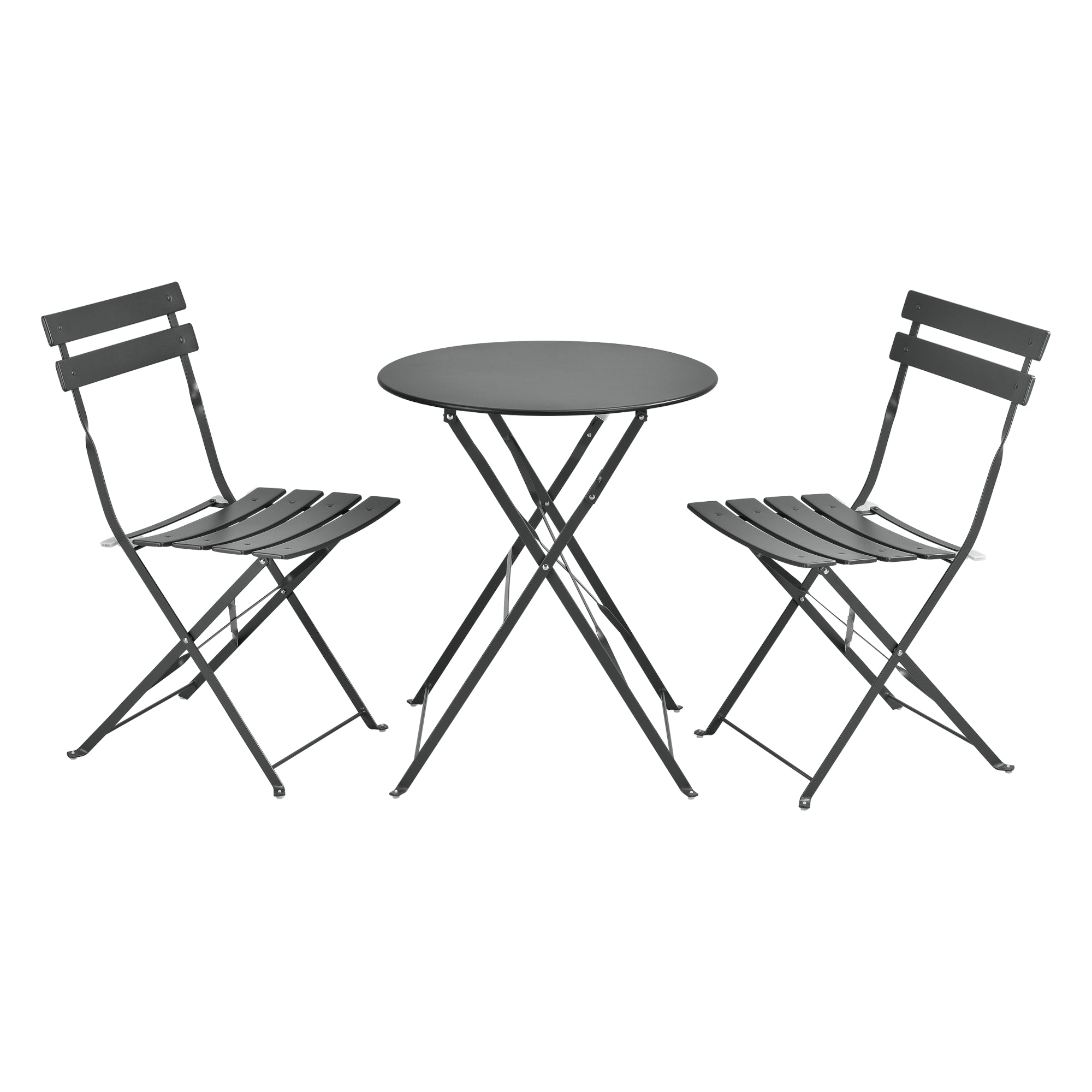 foto del prodotto set bistrot da giardino pieghevole caprile acciaio grigio scuro 03 0006938