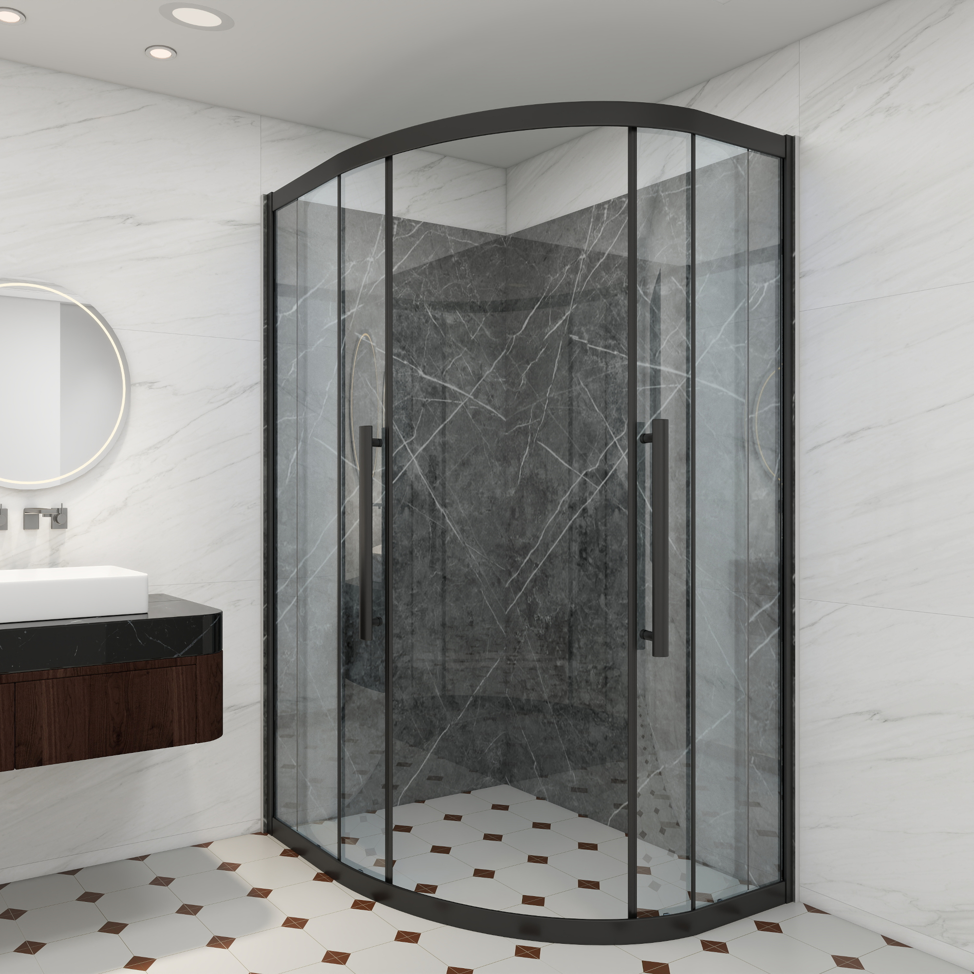 foto del prodotto set bladel di 4 pannelli decorativi in pvc per parete effetto marmo grey diamond neu.haus 
