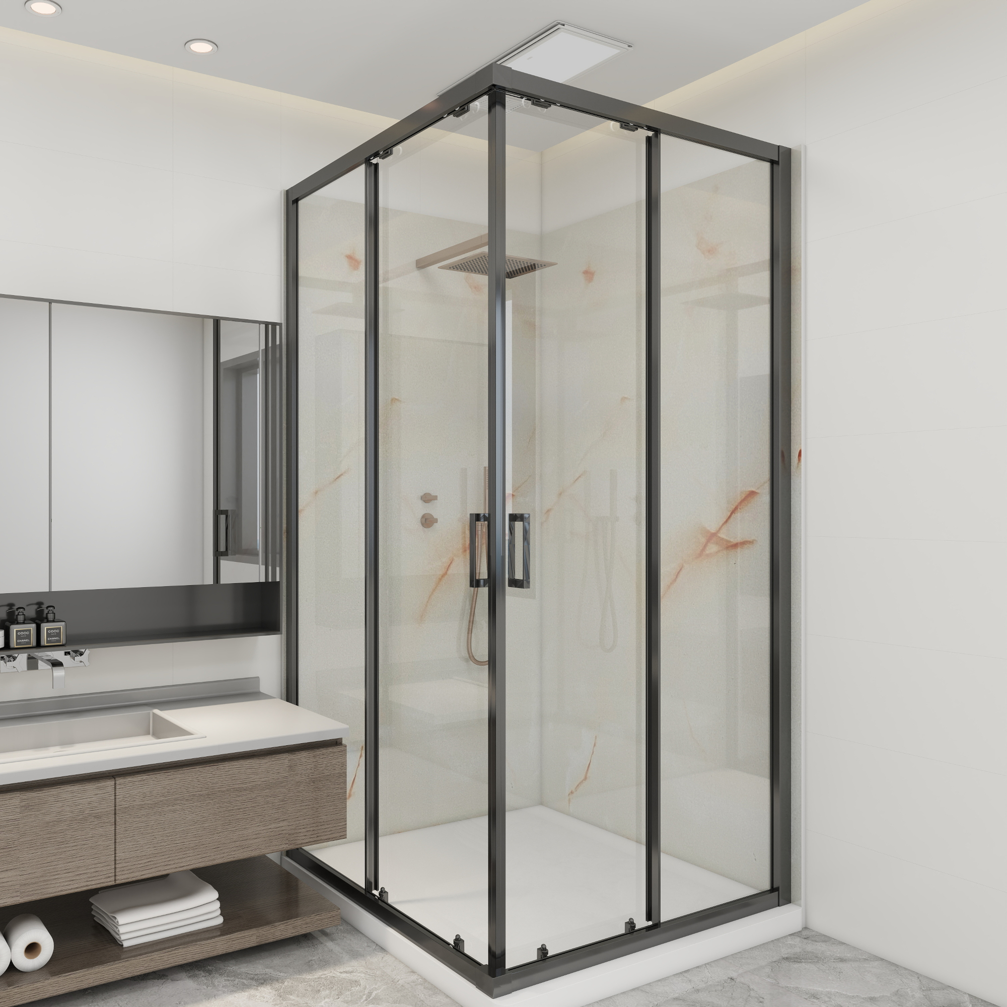 foto del prodotto set bladel di 8 pannelli decorativi in pvc per parete effetto marmo jade marble neu.haus 
