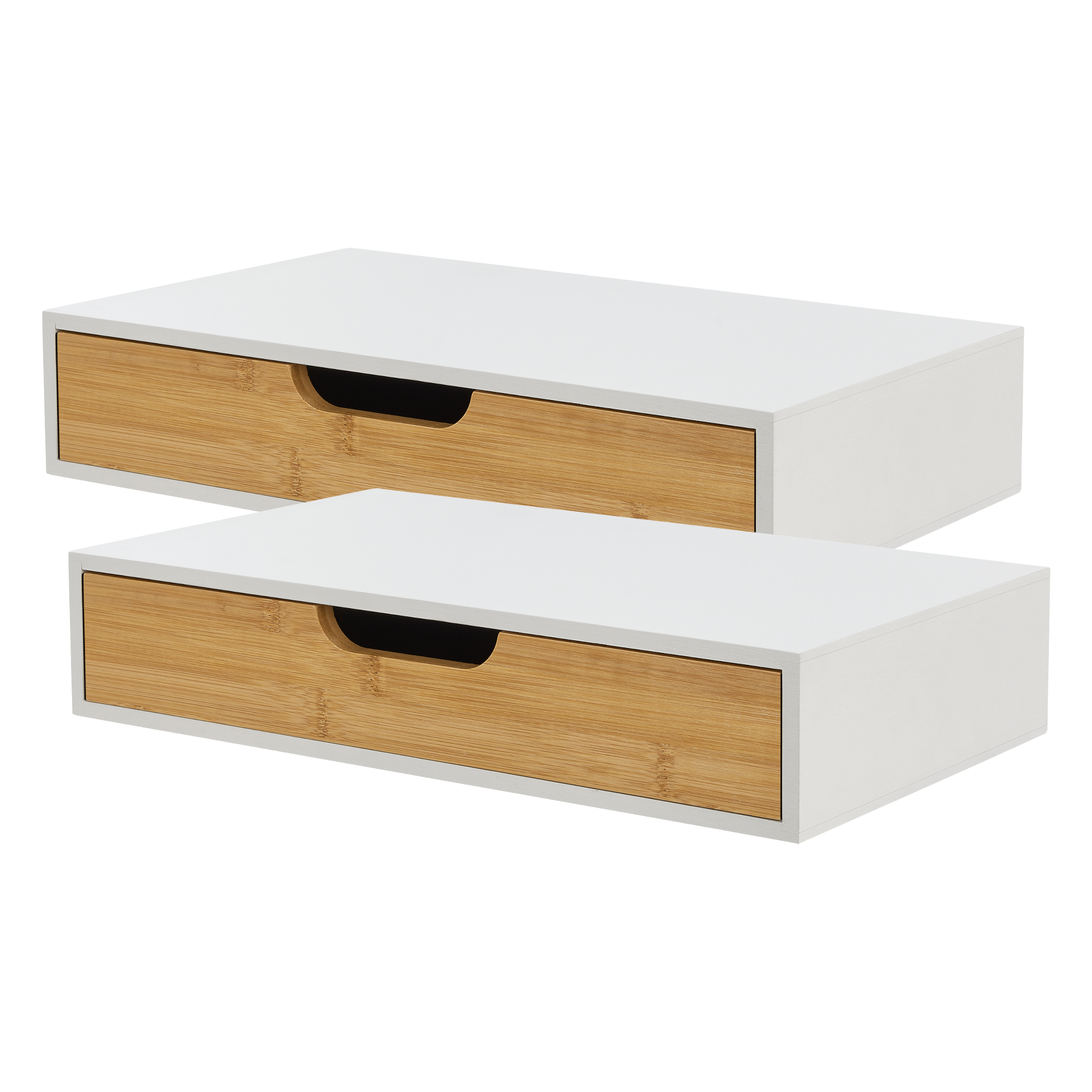 foto del prodotto set bokn di 2 mensole con cassetto integrato 40 x 24 x 8 cm bamb bianco en.casa 