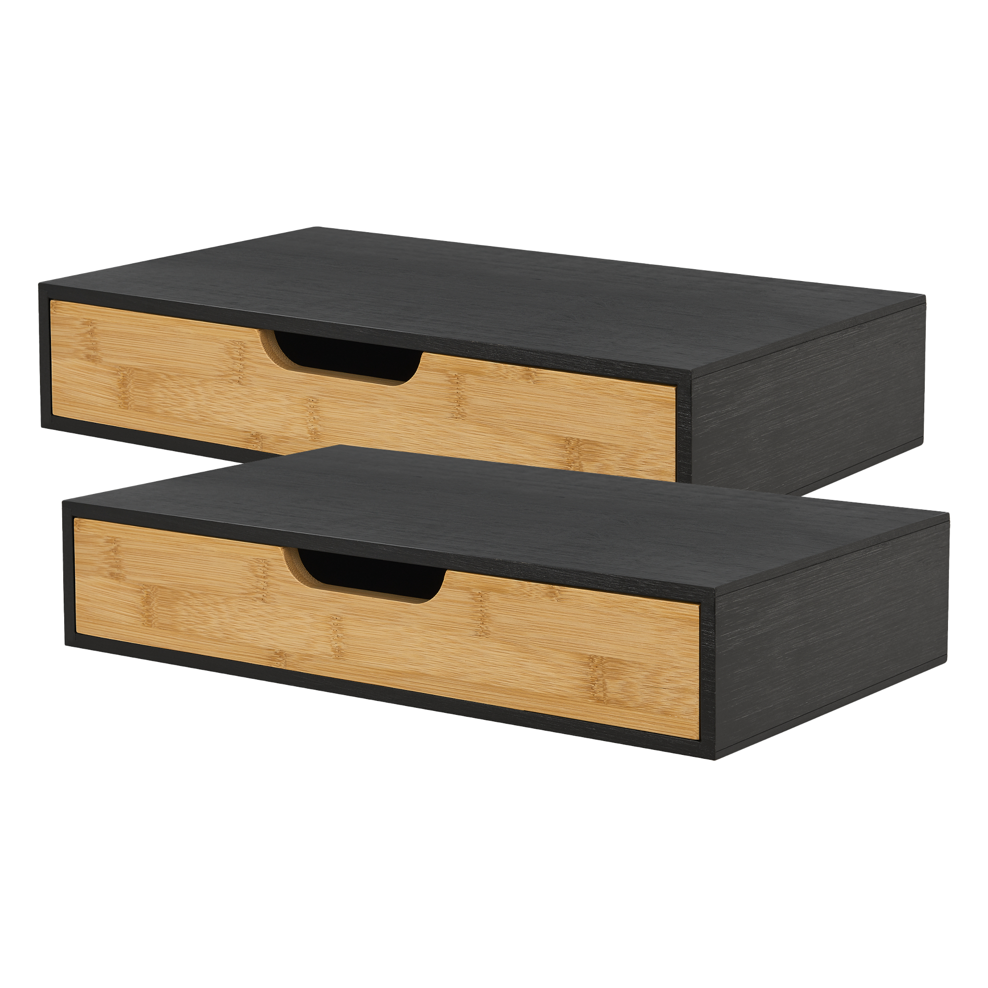 foto del prodotto set bokn di 2 mensole con cassetto integrato 40 x 24 x 8 cm bamb nero en.casa 