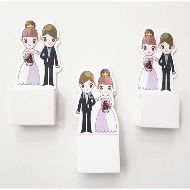 foto del prodotto set bomboniera bomboniere sposi cartoon scatolina portaconfetti porta confetti - - trade shop traesio