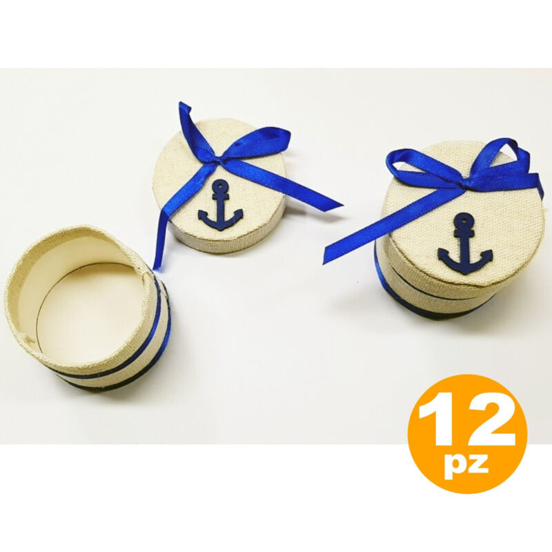 foto del prodotto set bomboniere scatola ancora blu marino porta confetti x matrimonio compleanno - - trade shop traesio