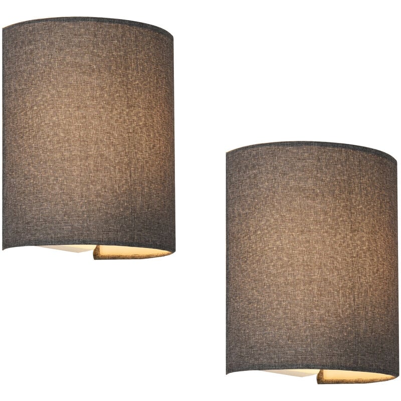 foto del prodotto set br ssel di 2 applique per interni con paralume semicilindrico grigio lux.pro