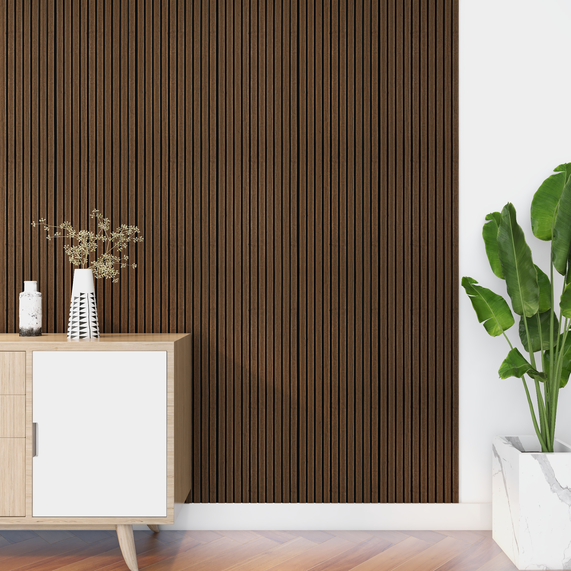 foto del prodotto set bronckhorst di 24 pannelli murali 3d effetto legno scuro neu.holz