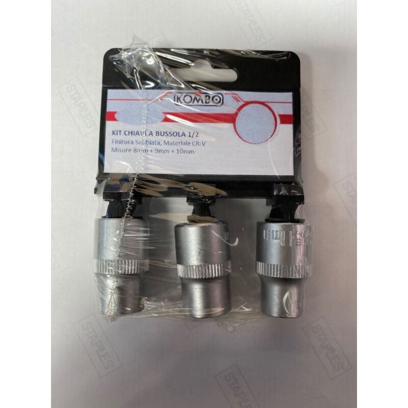 foto del prodotto set bussole cr v 3pz attacco 1 2 11mm 12mm 13mm finitura a specchio