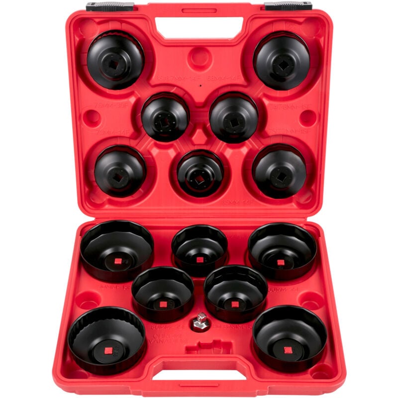 foto del prodotto set bussole filtro olio, set chiavi filtro olio 14 pezzi, set bussole filtro olio in acciaio resistente, set bussole filtro olio da 3 8 , set bussole