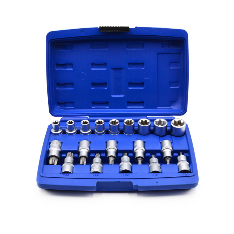 foto del prodotto set bussole per viti torx 19pz attacco 1 2 interne esterne geko g13565