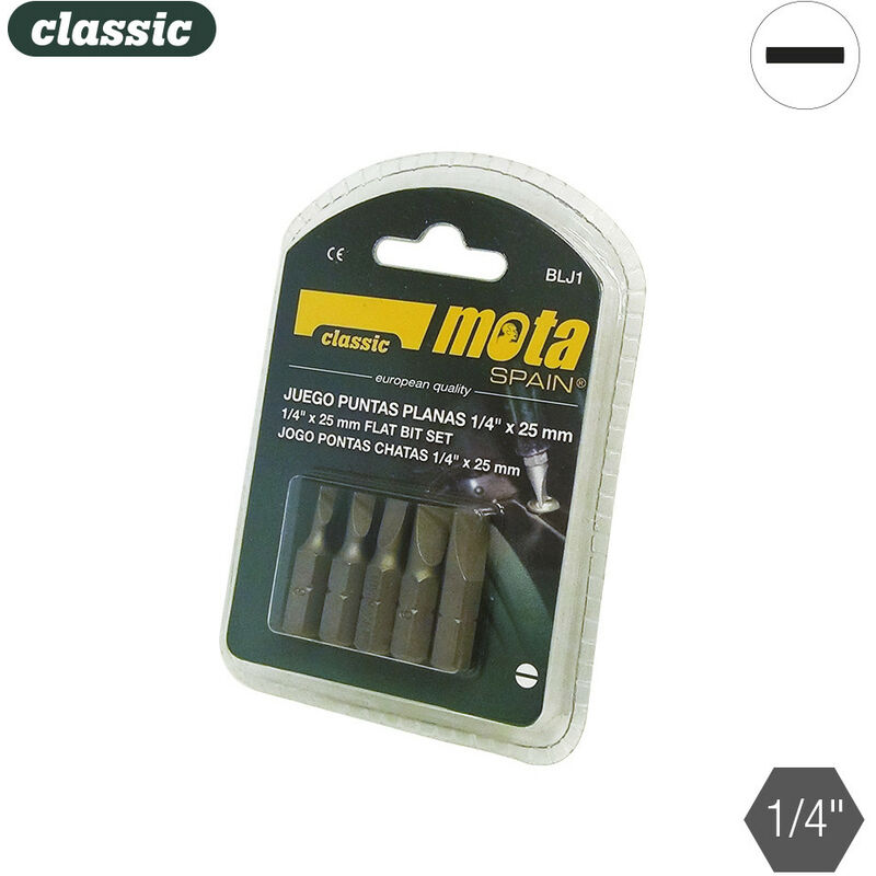 foto del prodotto set cacciavite piatto 1 4 5 unit . x 25mm blj1 mota