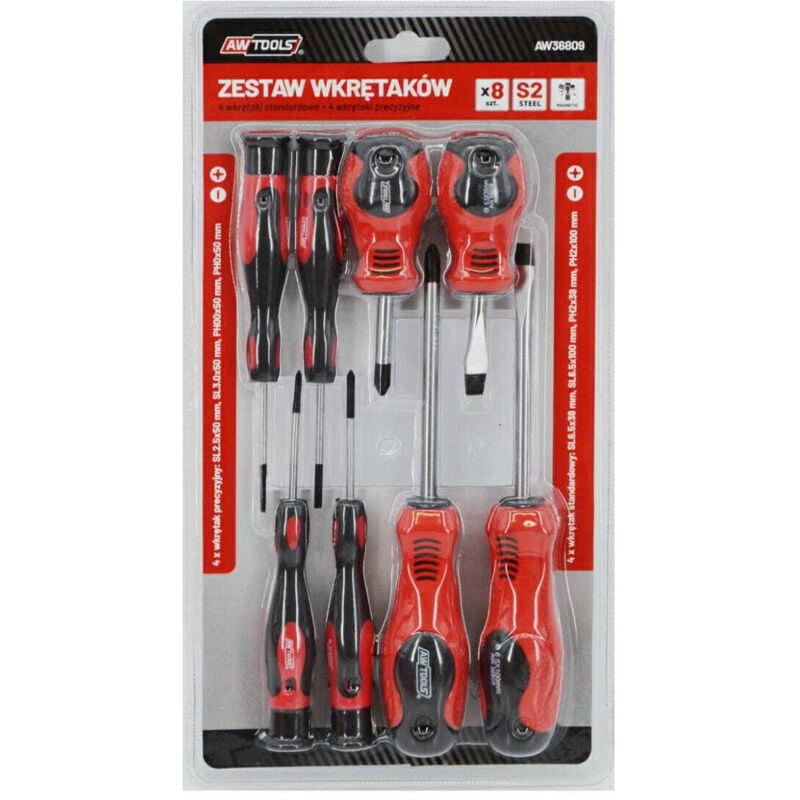 foto del prodotto set cacciaviti awtools blister s2 8 pz.