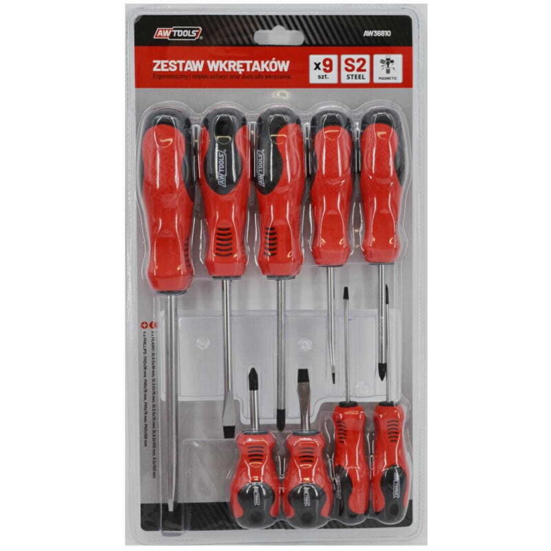 foto del prodotto set cacciaviti awtools blister s2 9 pz.