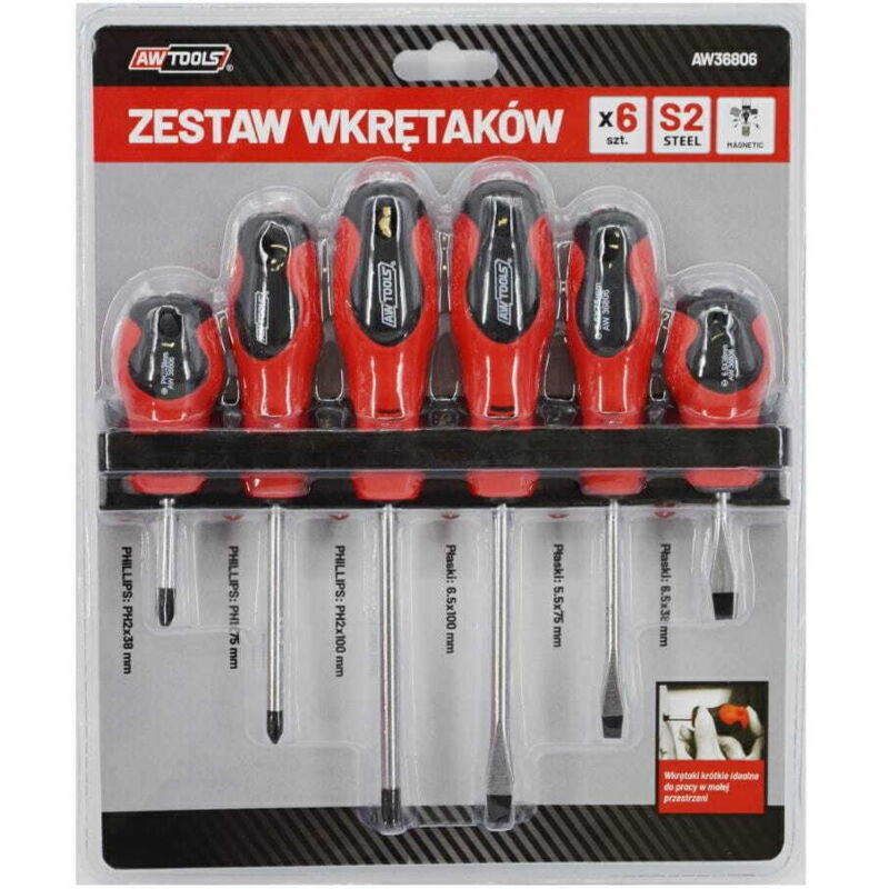 foto del prodotto set cacciaviti awtools su gancio blister s2 6 pz.