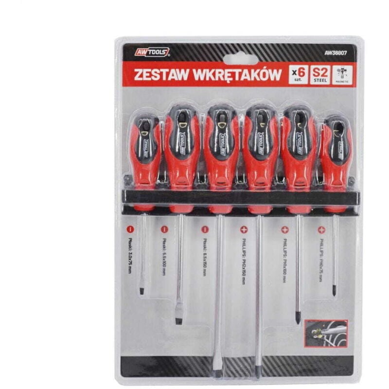 foto del prodotto set cacciaviti awtools su gancio blister s2 / 6 pz.