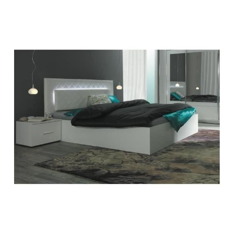 foto del prodotto set camera da letto panarea letto 180x200 cm led comodini rete, design per adulti