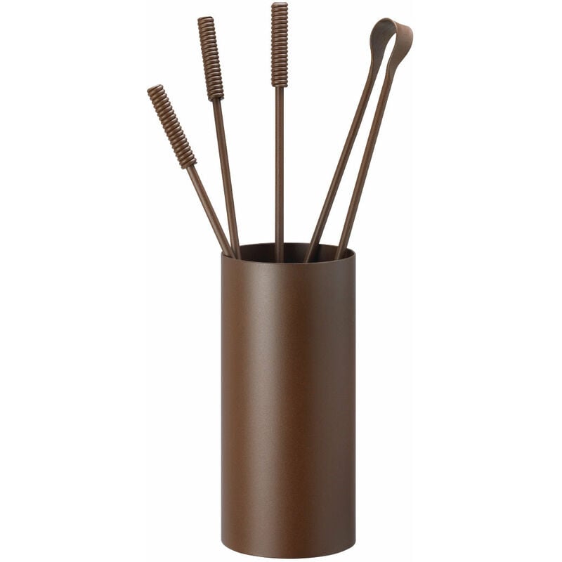 foto del prodotto set camino 4 pezzi con barilotto 15x60 cm in ferro belfer 3002 r ruggine