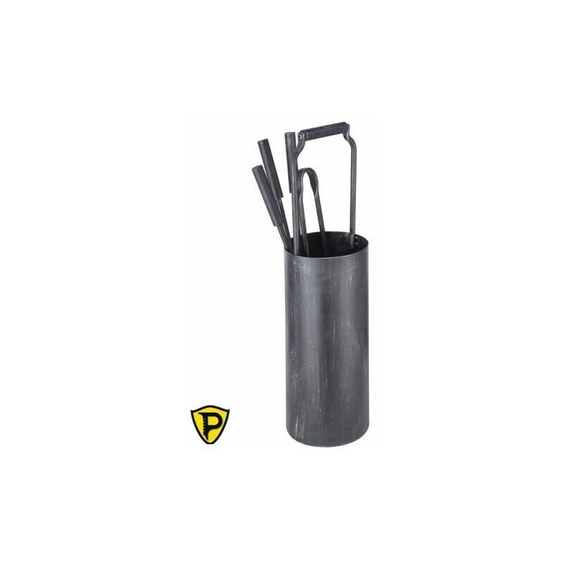 foto del prodotto set camino in ferro anticato 4 attrezzi per la pulizia di caminetti 16 x 58 cm.