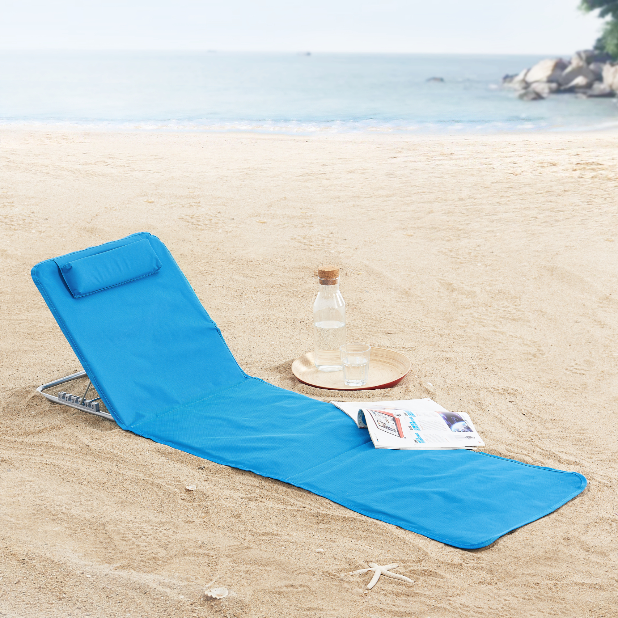 foto del prodotto set cellorigo 2 materassini prendisole pieghevoli incl borsa di trasporto blu en.casa 