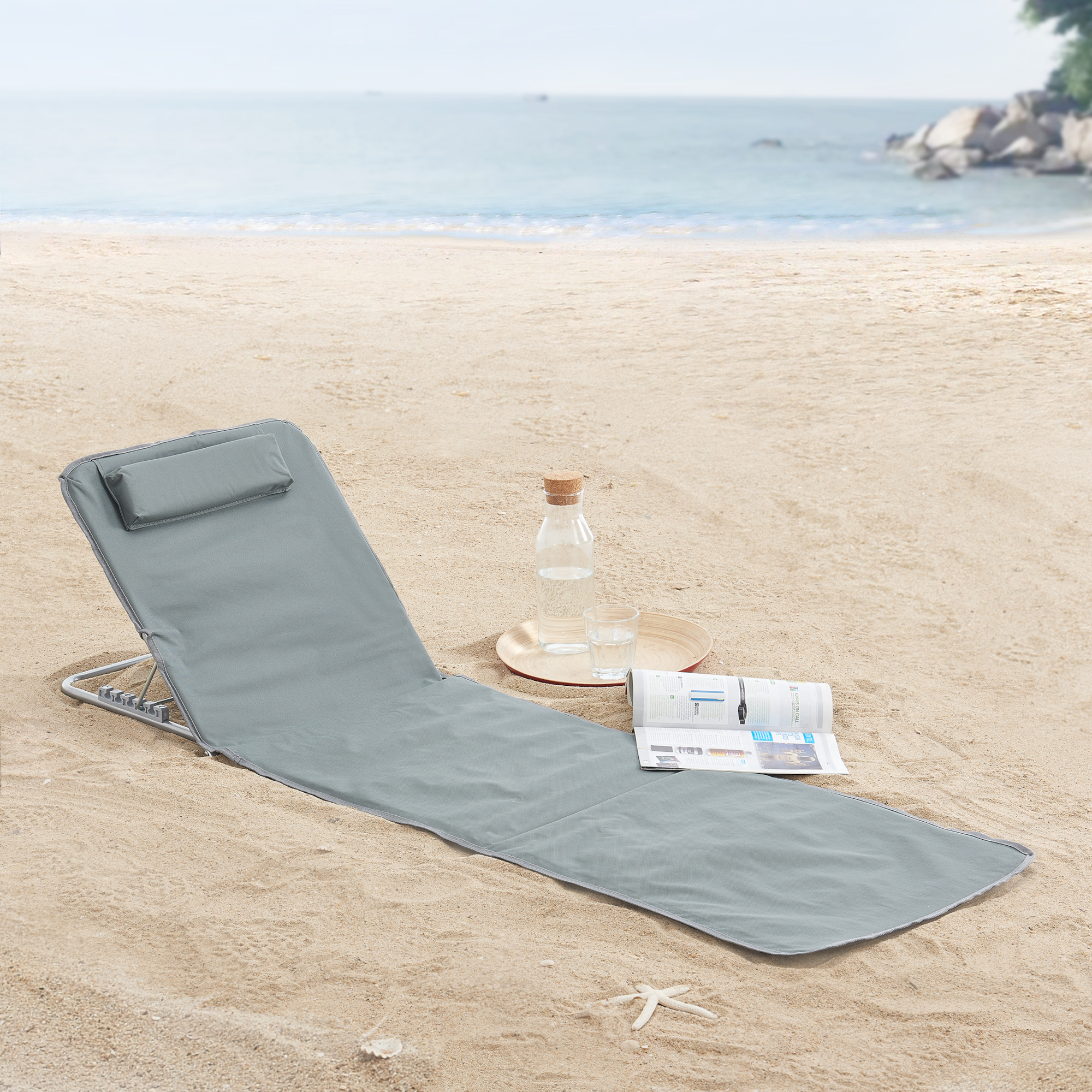 foto del prodotto set cellorigo 2 materassini prendisole pieghevoli incl borsa di trasporto grigio scuro en.casa 