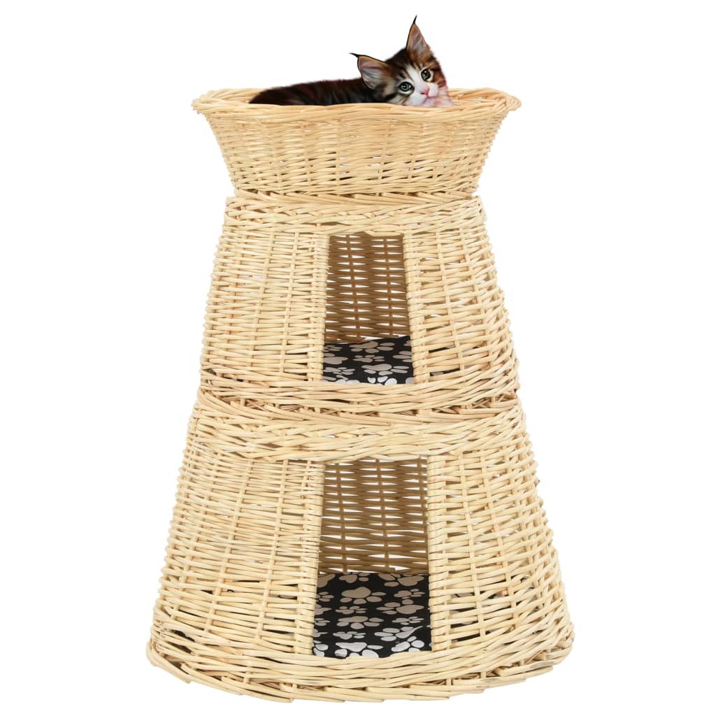 foto del prodotto set ceste per gatti con cuscini 3 pz 47x34x60 cm salice naturale cod mxl 20135