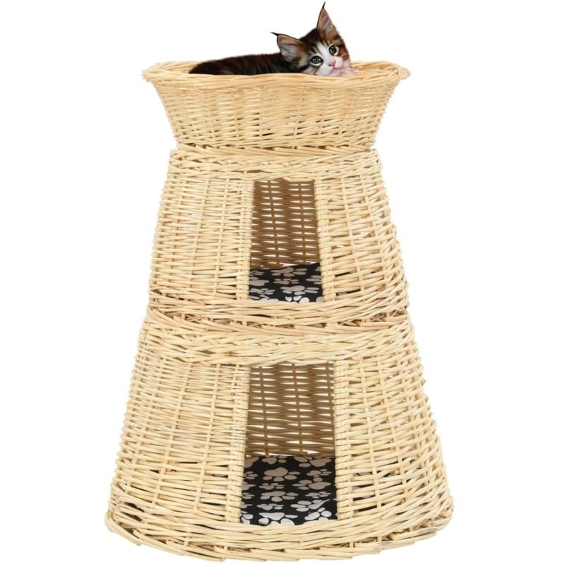 foto del prodotto set ceste per gatti con cuscini 3 pz 47x34x60 cm salice naturale vidaxl