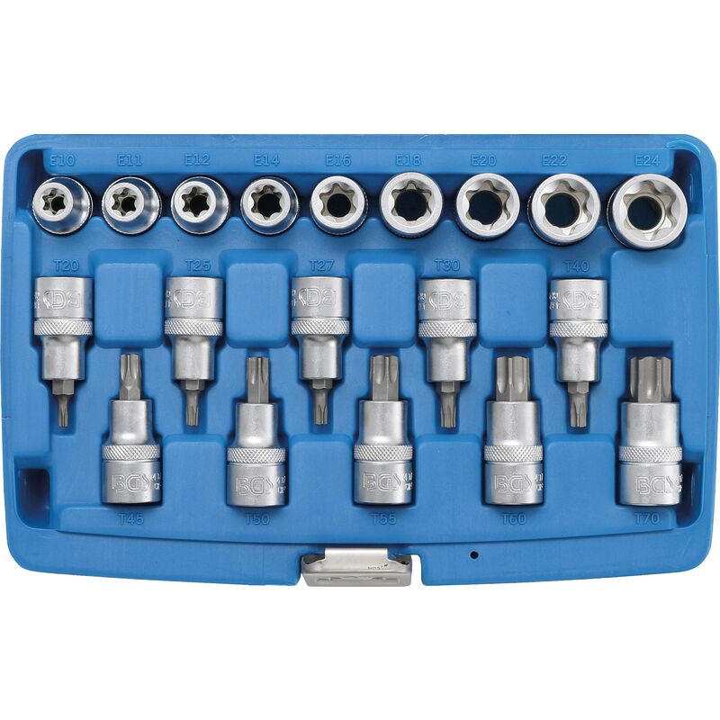 foto del prodotto set chiavi a bussola 12,5 mm 1 2 profilo a e t per torx 19 pz.