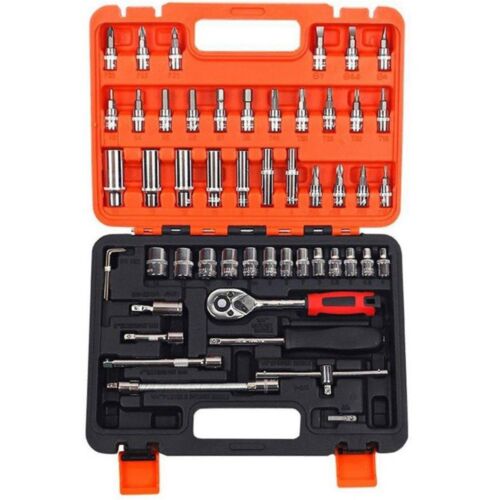foto del prodotto set chiavi a bussola con cricchetto 53 pezzi chrome vanadium in valigetta