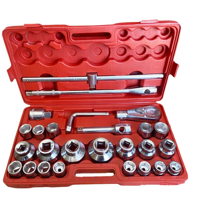 foto del prodotto set chiavi a bussola esagonali 3 4 26pz 21 65mm camion trattori cr v