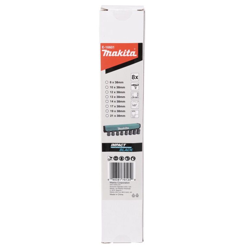 foto del prodotto set chiavi a bussola makita 8 pezzi e 16601 