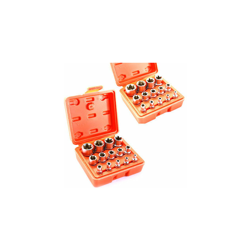 foto del prodotto set chiavi a bussola torx femmina da e4 e24 14pz 1 2 1 4 3 8 in lega