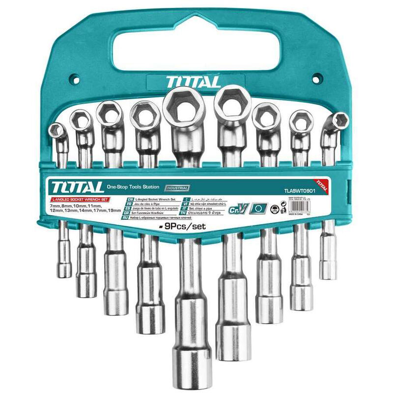 foto del prodotto set chiavi a pipa esagonali 9pz 7 19mm chiavi bussola a l total tooltak