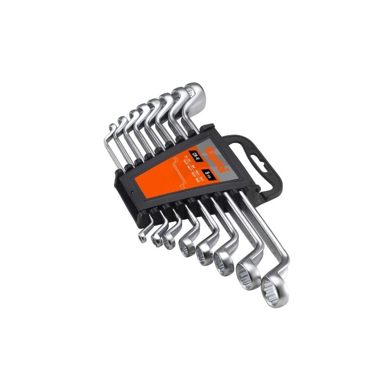foto del prodotto set chiavi ad anello piegate 8 pcs in acciaio crono vanadio