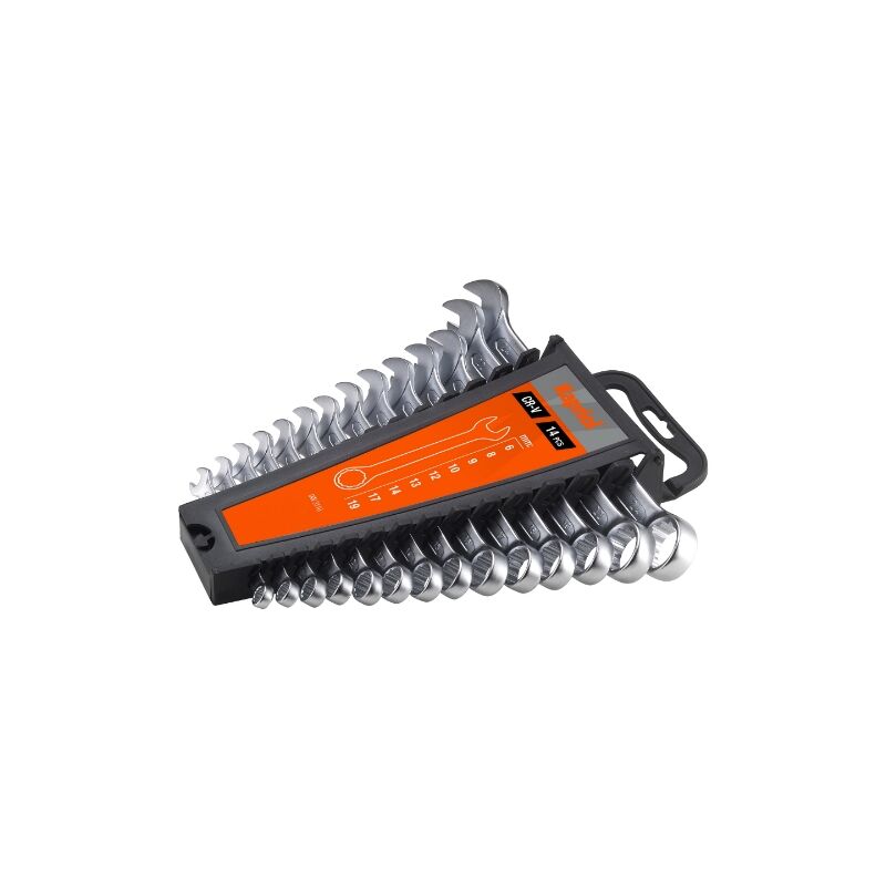 foto del prodotto set chiavi combinate 14 pcs fissa e stella in acciaio crono vanadio