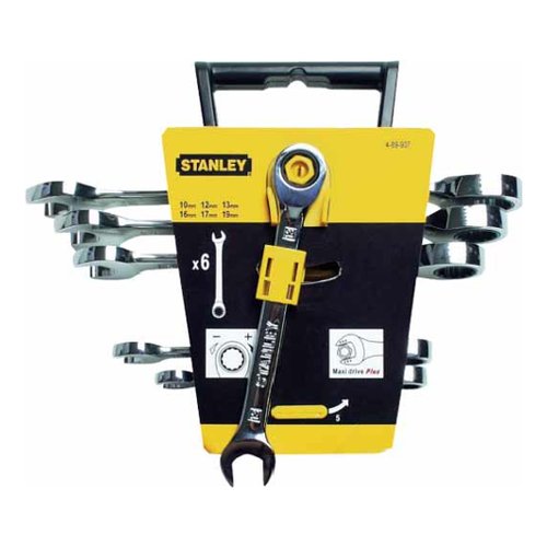 foto del prodotto set chiavi combinate a cricchetto stanley 4 89 907 set 6 pz cromo