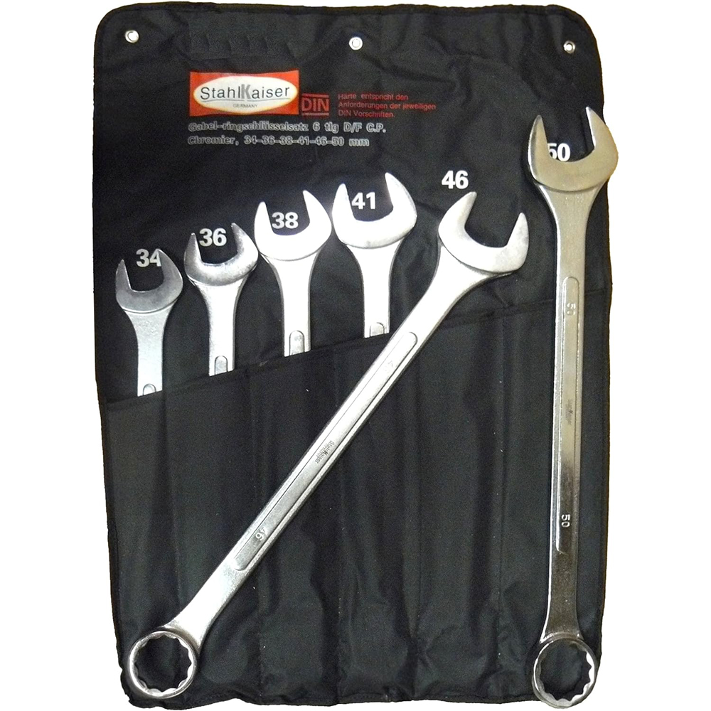 foto del prodotto set chiavi combinate stella e fissa 6pz 34-50mm acciaio stahlkaiser 13567
