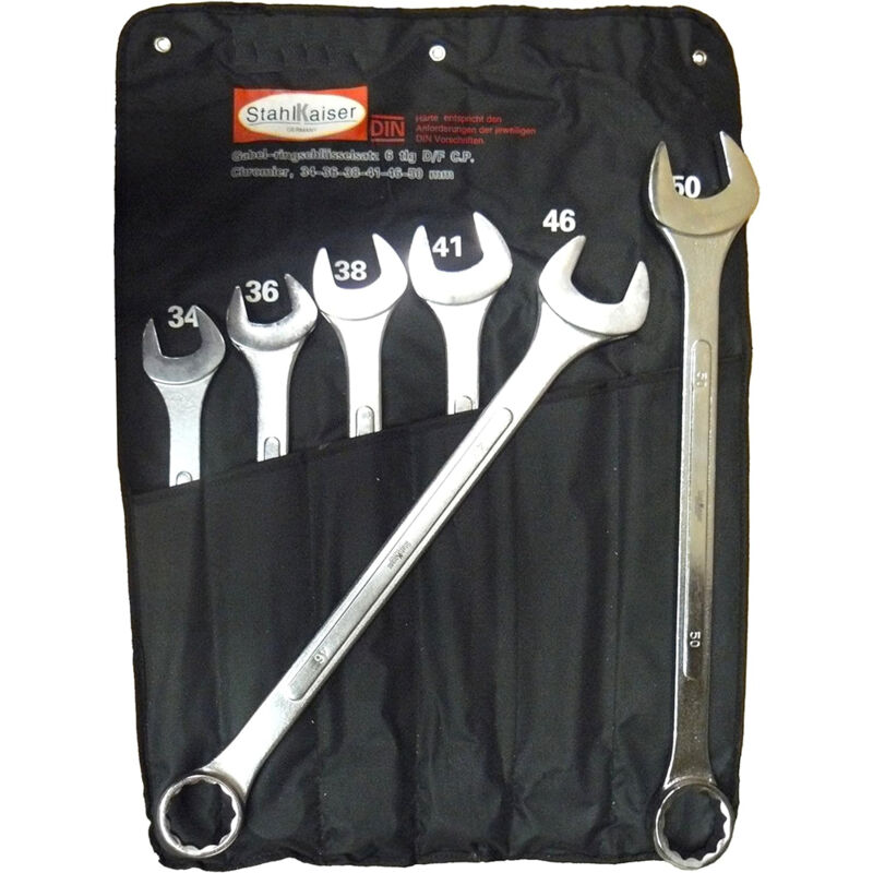 foto del prodotto set chiavi combinate stella e fissa 6pz 34 50mm acciaio stahlkaiser