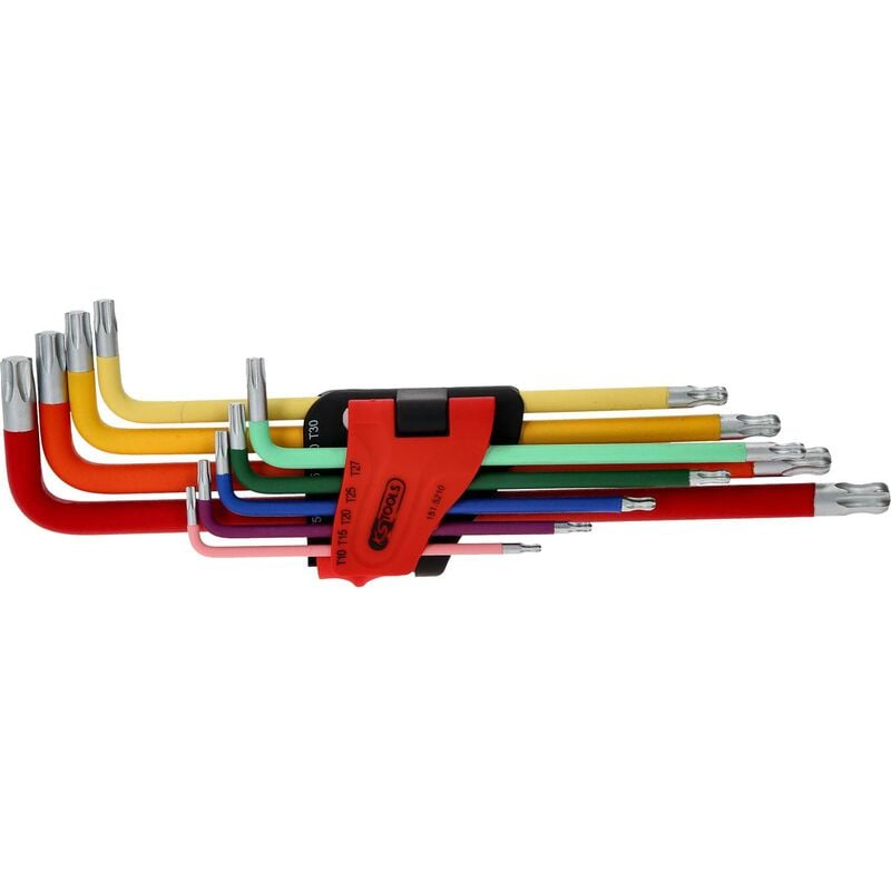 foto del prodotto set chiavi maschio esagonale per testa a sfera torx, extra lunga 9 pz