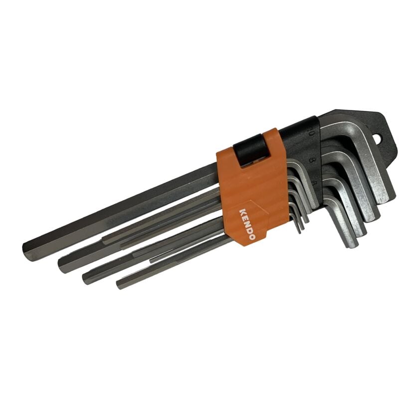 foto del prodotto set chiavi maschio esagonali lunghe kendo 9 pezzi 1,522,53456810 mm