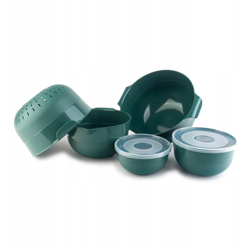 foto del prodotto set ciotola da cucina kadax 7 pezzi filtro 3l, plastica verde