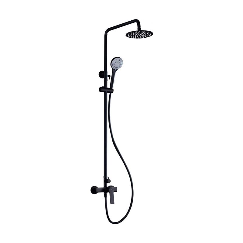 immagine 0 del prodotto set colonna doccia monocomando con asta estensibile asta doccia con doccetta e maniglia rubinetteria bagno nero opaco